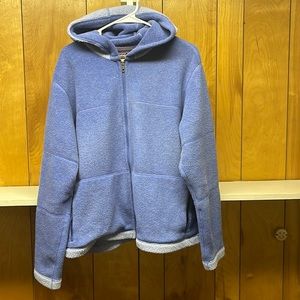 Patagonia synchilla fleece full zip hoodie blue reverse women’s XL